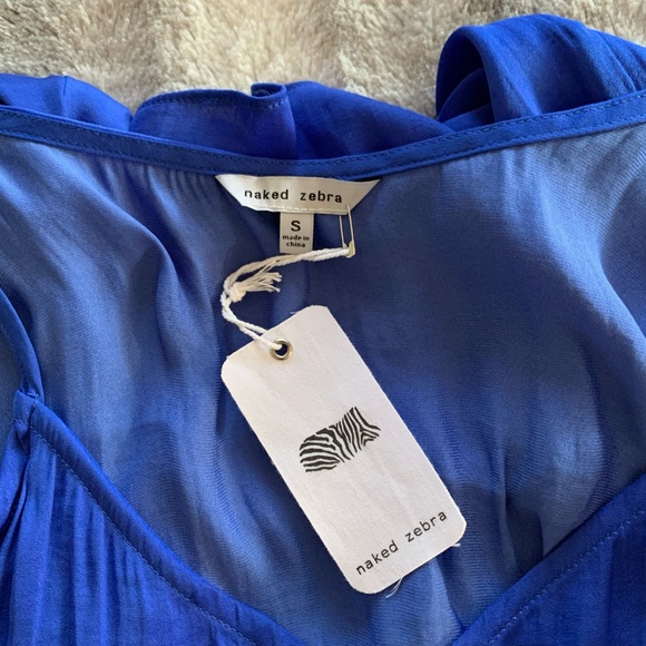 Naked Zebra Side Tie Tank Top Spaghetti Strap - Picture 4 of 7